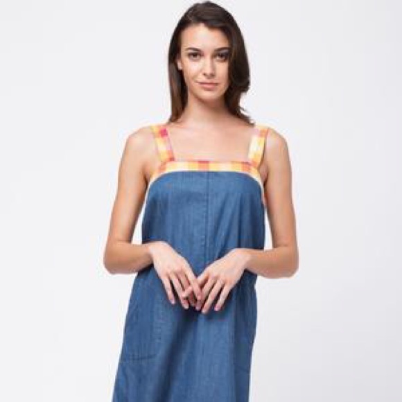 [NWT] ANTHRO Denim Shift Dress - Picture 1 of 6
